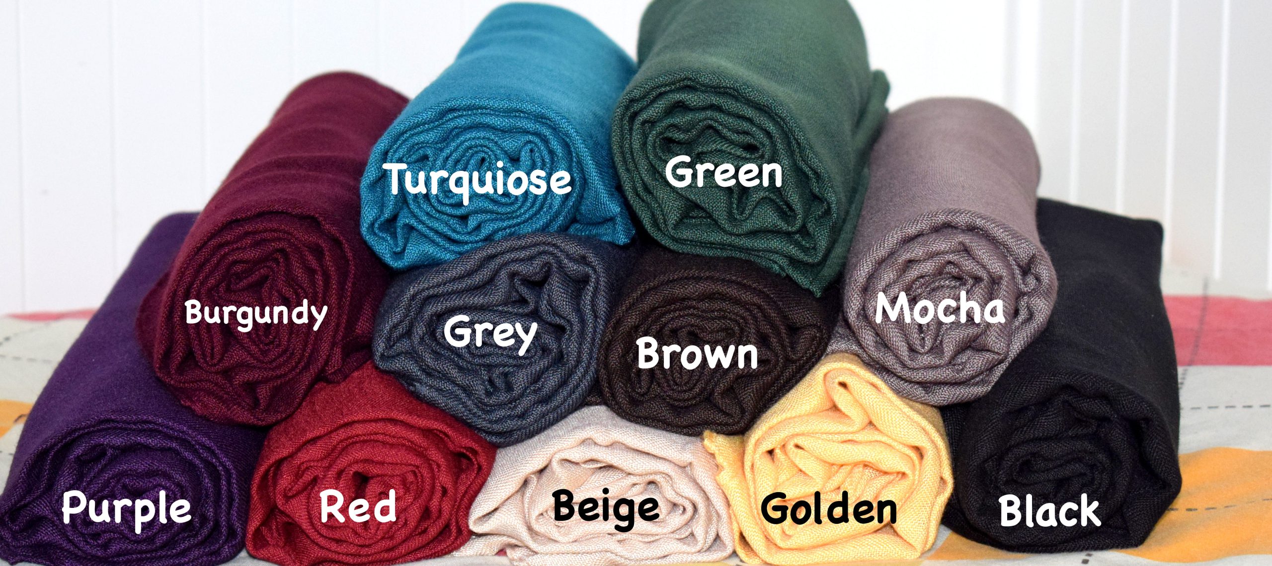 Thick viscose scarves with labels by Q&S Islamic Store