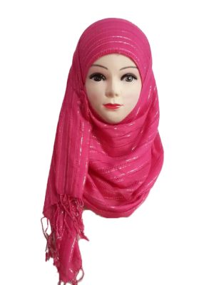Narrow sliver lined scarf by Q&S Islamic Store