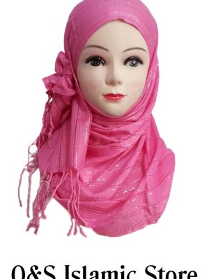 Narrow sliver lined scarf by Q&S Islamic Store