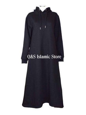 Hooded A-Line Fleece Abayah with Side Pockets – Warm, Elegant, and Modest by Q&S Islamic Store